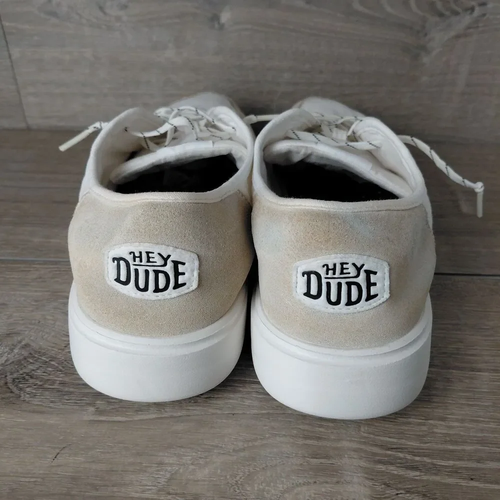 Hey Dude Shoes Mens 11 White Two Tone Cody M Essentials Casual Lace Up Sneakers